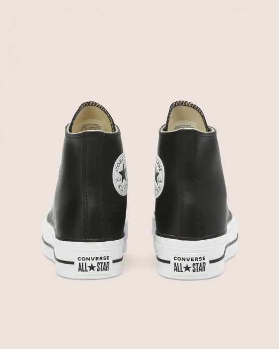 Chuck Taylor All Star Lift čisté Kožené Vysoké čierne/biele Converse