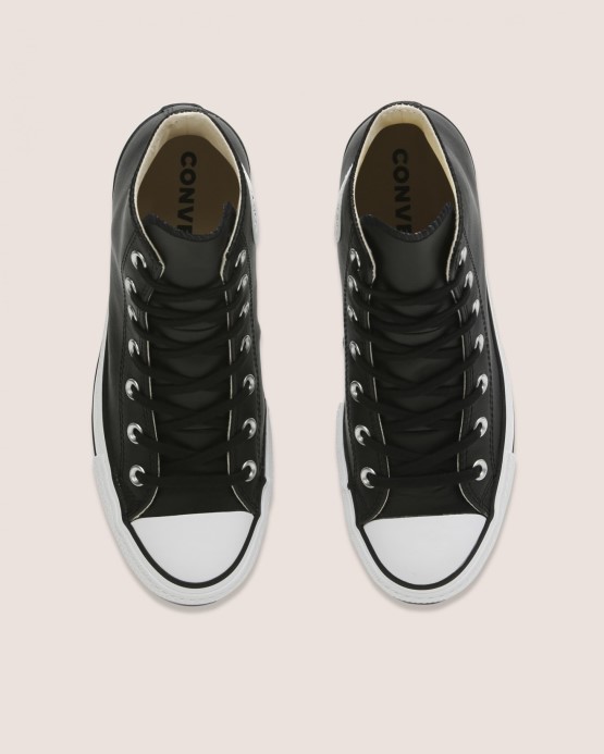 Chuck Taylor All Star Lift čisté Kožené Vysoké čierne/biele Converse