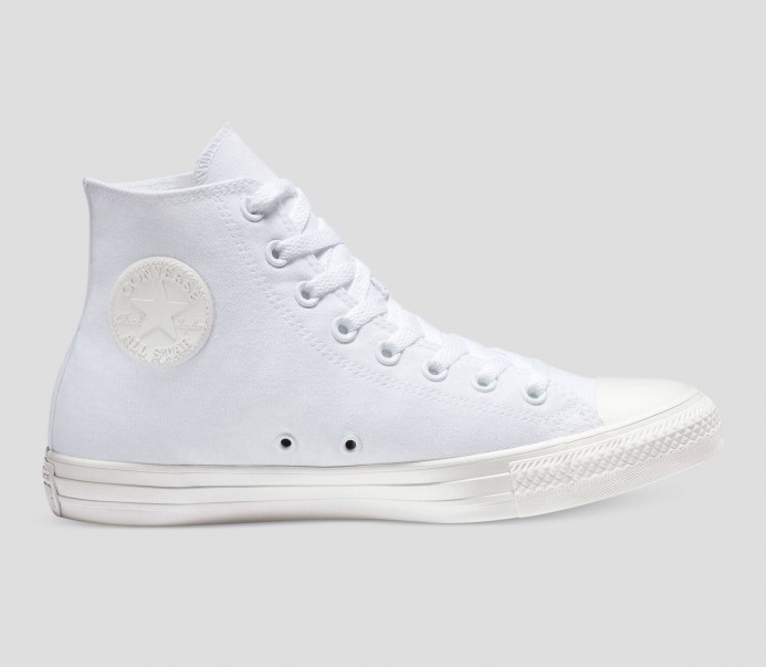 Biele Mono Skľučovadlo Taylor All Star Klasická Farba Vysoký Vrch Converse