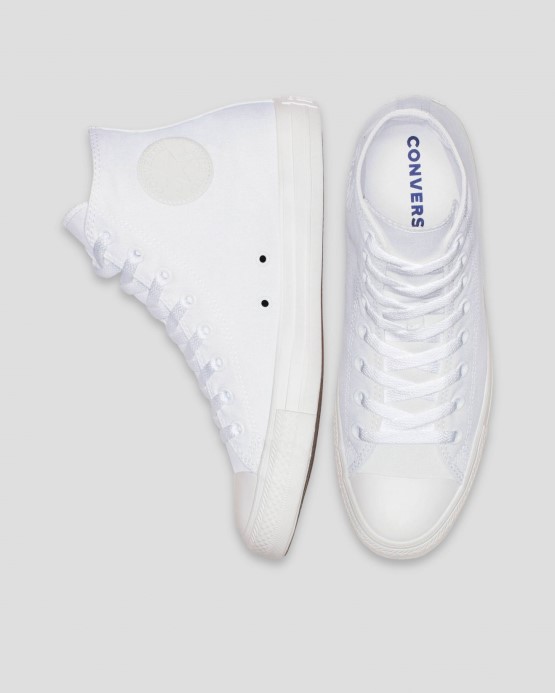 Biele Mono Skľučovadlo Taylor All Star Klasická Farba Vysoký Vrch Converse