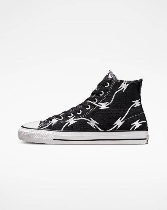 Converse Skľučovadlo Taylor All Star Pro žiletkový Drôt Vysoký Vrch čierna/čisto Strieborná/biela