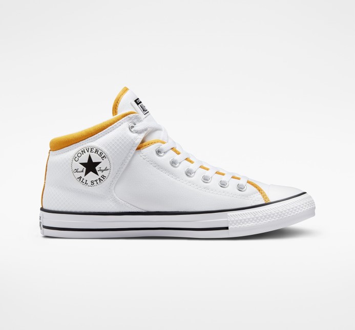 White/thriftshop Yellow/black Converse Chuck Taylor All Star High Street Mid