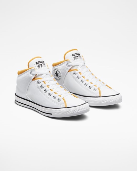 White/thriftshop Yellow/black Converse Chuck Taylor All Star High Street Mid