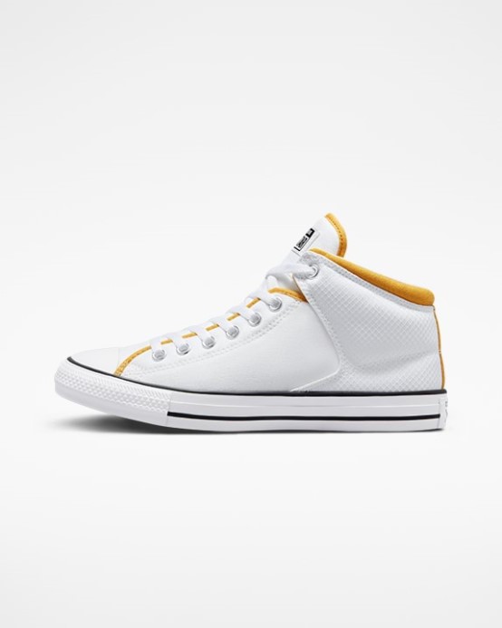 White/thriftshop Yellow/black Converse Chuck Taylor All Star High Street Mid