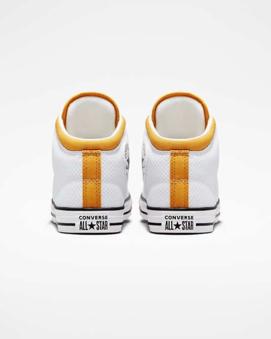 White/thriftshop Yellow/black Converse Chuck Taylor All Star High Street Mid