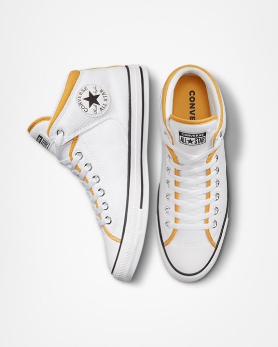 White/thriftshop Yellow/black Converse Chuck Taylor All Star High Street Mid
