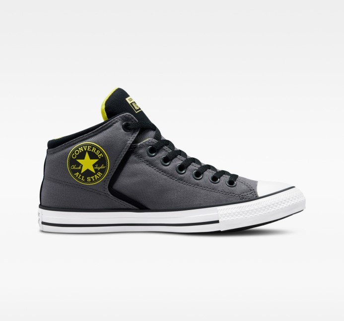 Iron Grey/black/laser Lemon Chuck Taylor All Star High Street Neon Mid Converse