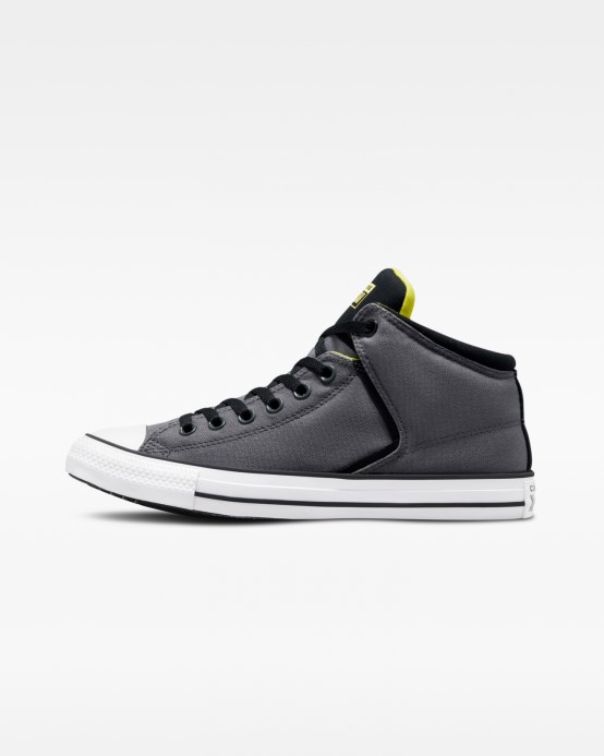 Iron Grey/black/laser Lemon Chuck Taylor All Star High Street Neon Mid Converse