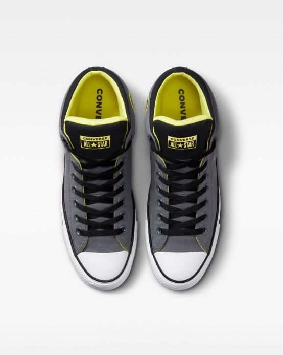 Iron Grey/black/laser Lemon Chuck Taylor All Star High Street Neon Mid Converse