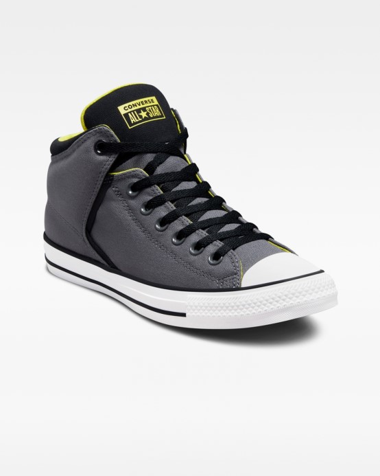Iron Grey/black/laser Lemon Chuck Taylor All Star High Street Neon Mid Converse