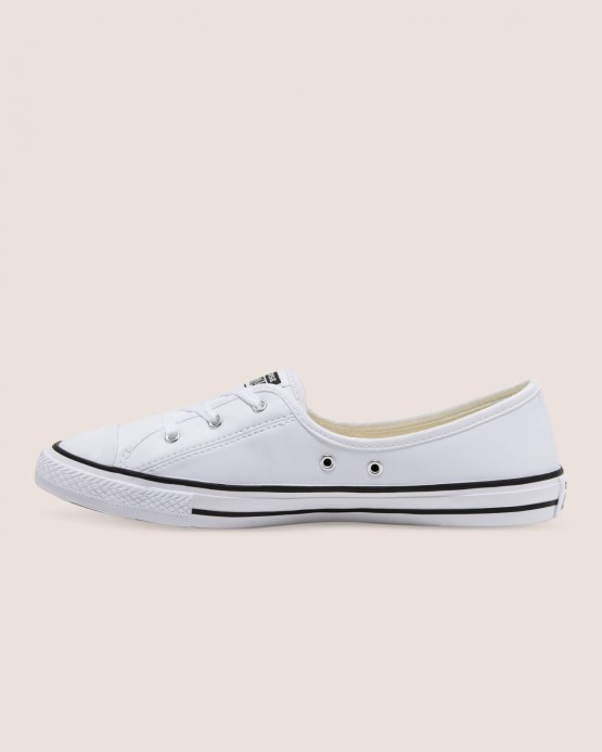 White/black Chuck Taylor All Star Balet čipka Z Umelej Kože Slip Converse