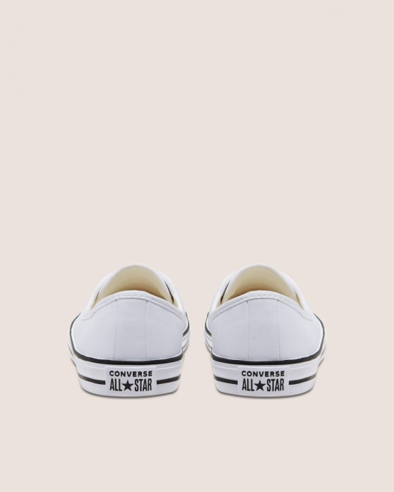 White/black Chuck Taylor All Star Balet čipka Z Umelej Kože Slip Converse