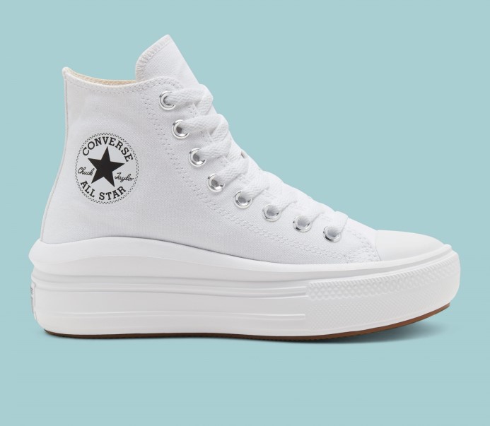 Converse Skľučovadlo Taylor Move Platforma Vysoká Biela/prírodná Slonovina/čierna