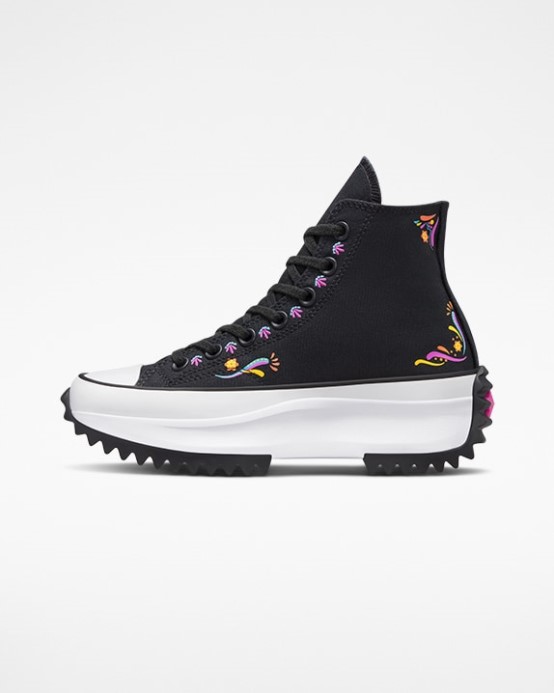 Converse Run Star Hike Dia De Muertos Vysoký Top čierny/aktívna Fuchsiová/amarillo