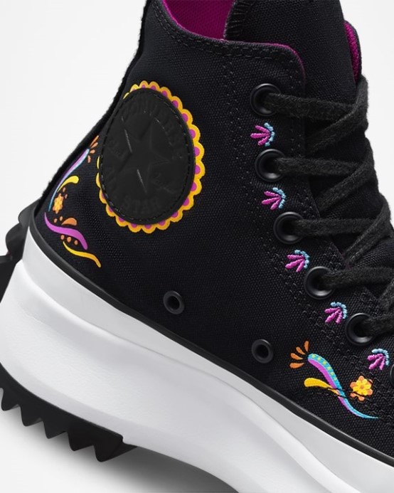 Converse Run Star Hike Dia De Muertos Vysoký Top čierny/aktívna Fuchsiová/amarillo