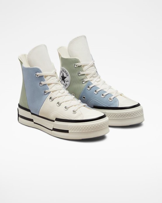 Vrchol Sage/egret Chuck 70 Plus Denim Fashion Vysoký Top Converse