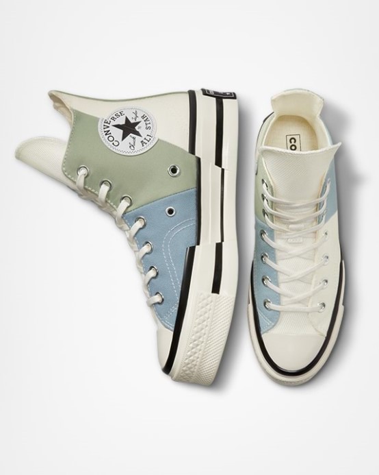 Vrchol Sage/egret Chuck 70 Plus Denim Fashion Vysoký Top Converse