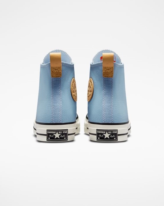 Chuck 70 Denim Fashion Vysoký Top Converse Ocean Retreat/egret/golden Tan