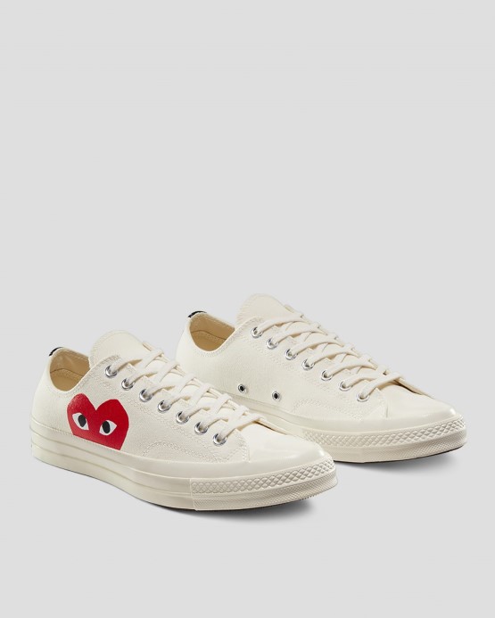 Converse X Comme Des Garcons Skľučovadlo 70 Play Low Top Mliečna Biela