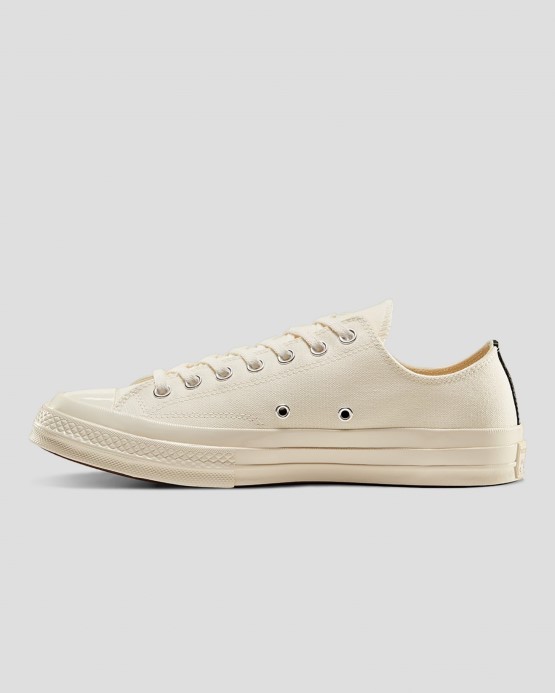 Converse X Comme Des Garcons Skľučovadlo 70 Play Low Top Mliečna Biela