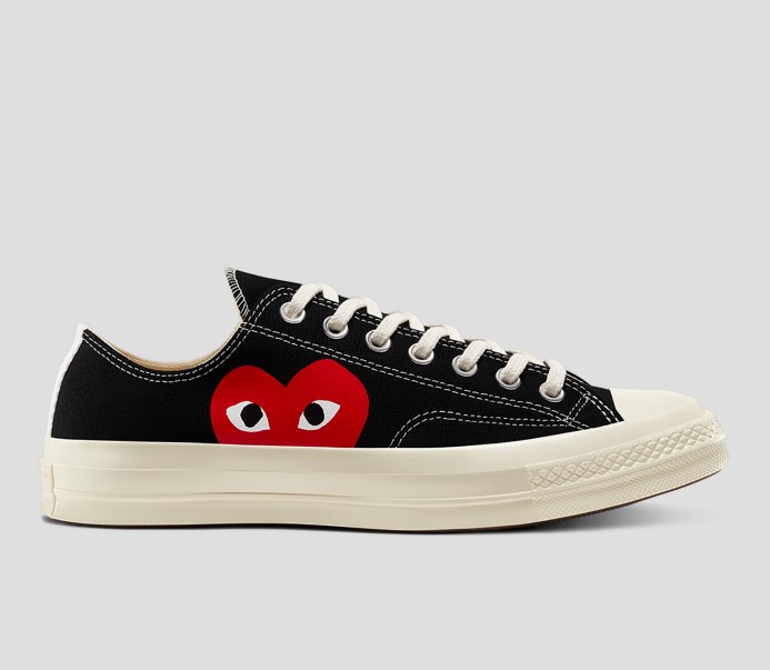 Black Converse X Comme Des Garcons Skľučovadlo 70 Play Low Top