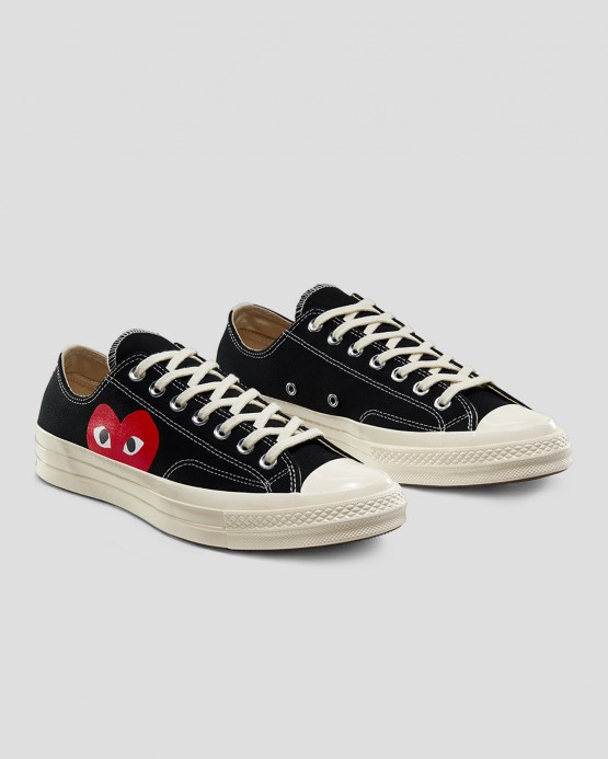 Black Converse X Comme Des Garcons Skľučovadlo 70 Play Low Top