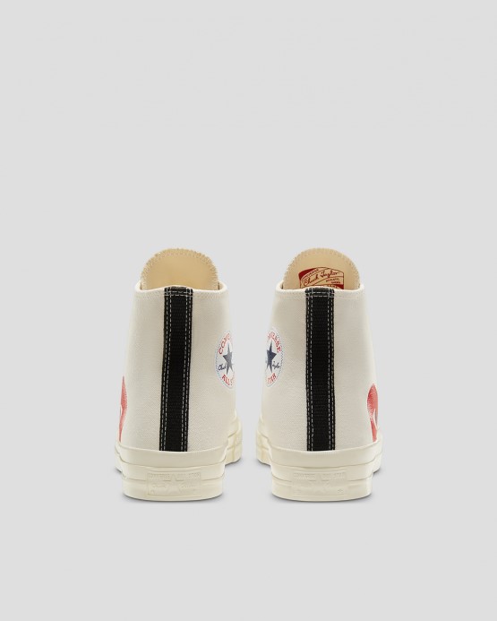Converse X Comme Des Garcons Skľučovadlo 70 Play High Top Mliečna Biela