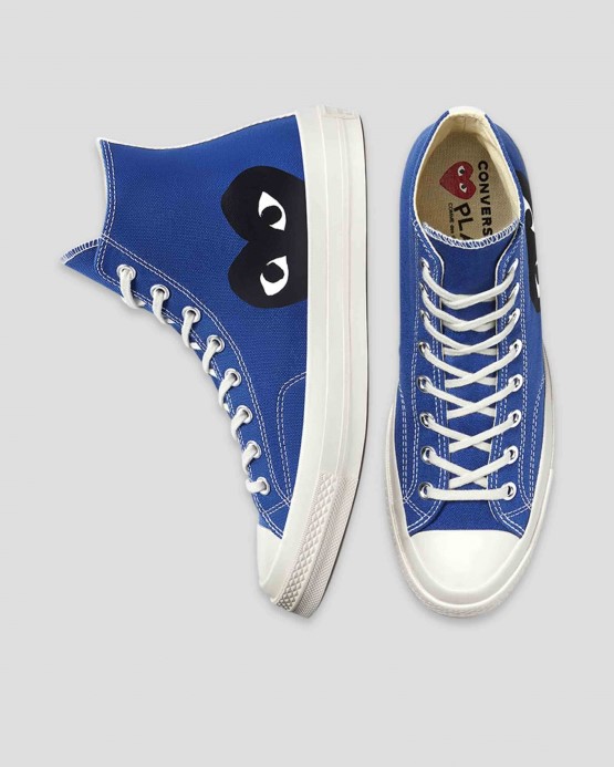 Modrý Quartz/egret/black Converse X Comme Des Garcons Skľučovadlo 70 Play High Top