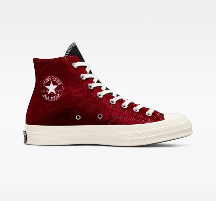 Black/red/egret Converse Skľučovadlo 70 Over Retro Velvet High Top