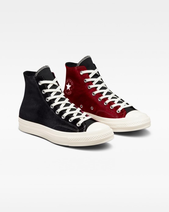 Black/red/egret Converse Skľučovadlo 70 Over Retro Velvet High Top