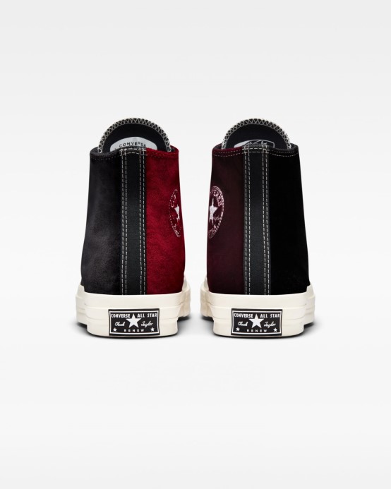 Black/red/egret Converse Skľučovadlo 70 Over Retro Velvet High Top