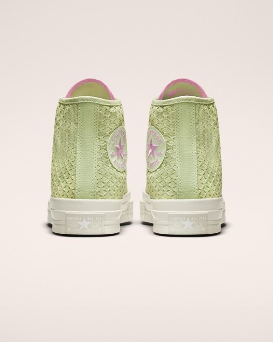 Olivová Aura/za Ružový/bledý Tmel Converse Skľučovadlo 70 Letný žakárový Vysoký Top