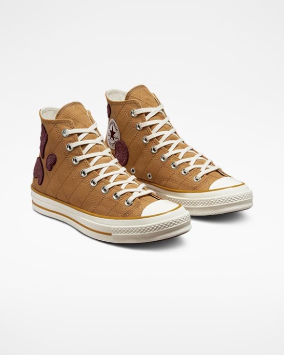 Converse Skľučovadlo 70 Crafted Patches High Top Pálený Med/deep Bordeaux