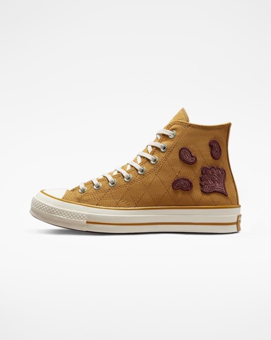 Converse Skľučovadlo 70 Crafted Patches High Top Pálený Med/deep Bordeaux