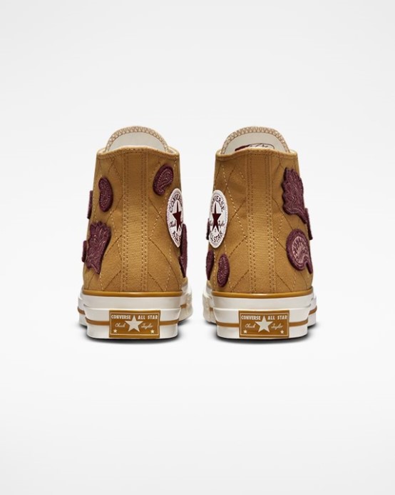 Converse Skľučovadlo 70 Crafted Patches High Top Pálený Med/deep Bordeaux