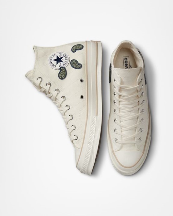 Skľučovadlo 70 Crafted Patches High Top Converse Egret/navy/alligator Friend