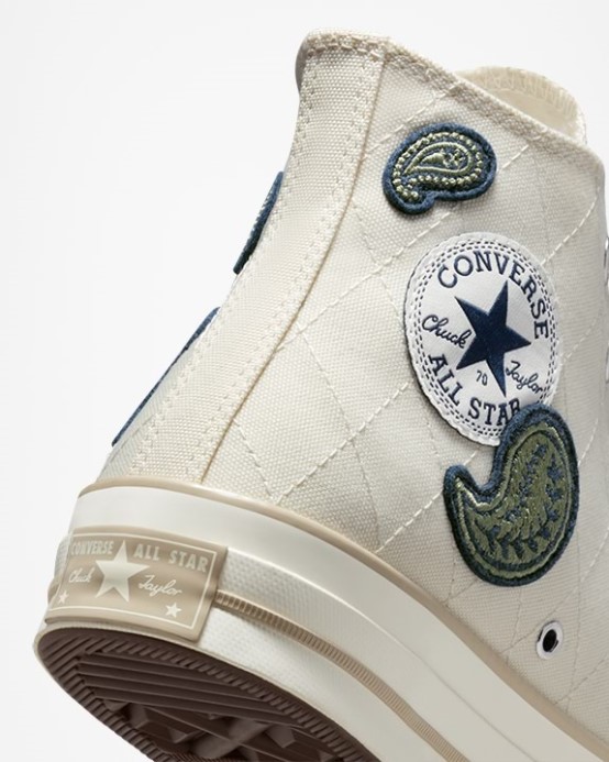 Skľučovadlo 70 Crafted Patches High Top Converse Egret/navy/alligator Friend