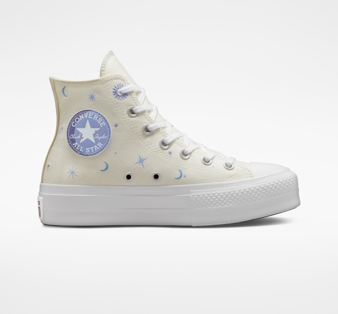 Converse Egret/moonrise Purple Chuck Taylor All Star Lift Nebeský Vysoký Vrchol