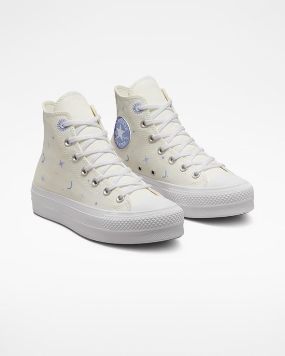 Converse Egret/moonrise Purple Chuck Taylor All Star Lift Nebeský Vysoký Vrchol