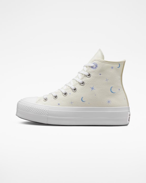 Converse Egret/moonrise Purple Chuck Taylor All Star Lift Nebeský Vysoký Vrchol
