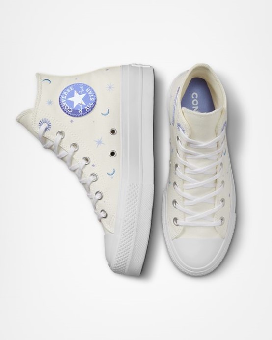 Converse Egret/moonrise Purple Chuck Taylor All Star Lift Nebeský Vysoký Vrchol