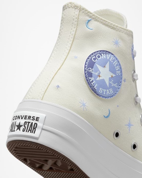 Converse Egret/moonrise Purple Chuck Taylor All Star Lift Nebeský Vysoký Vrchol