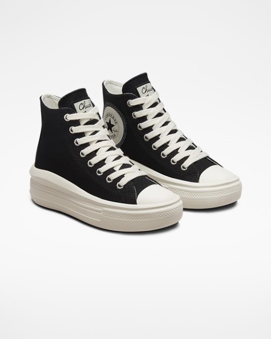 Converse Chuck Taylor All Star Move Oversized Nášivka Vysoká čierna/prírodná Slonovina/egret
