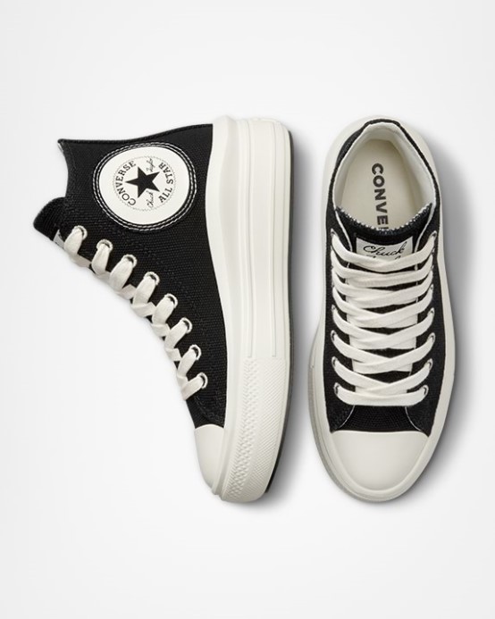 Converse Chuck Taylor All Star Move Oversized Nášivka Vysoká čierna/prírodná Slonovina/egret