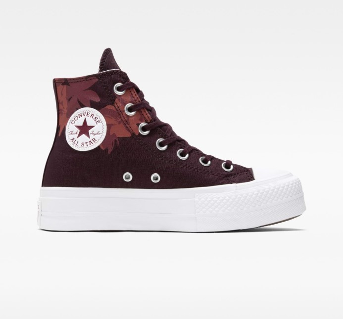 čierna čerešňa/tmavá Cvikla/biela Converse Chuck Taylor All Star Forest Rave Lift High Top