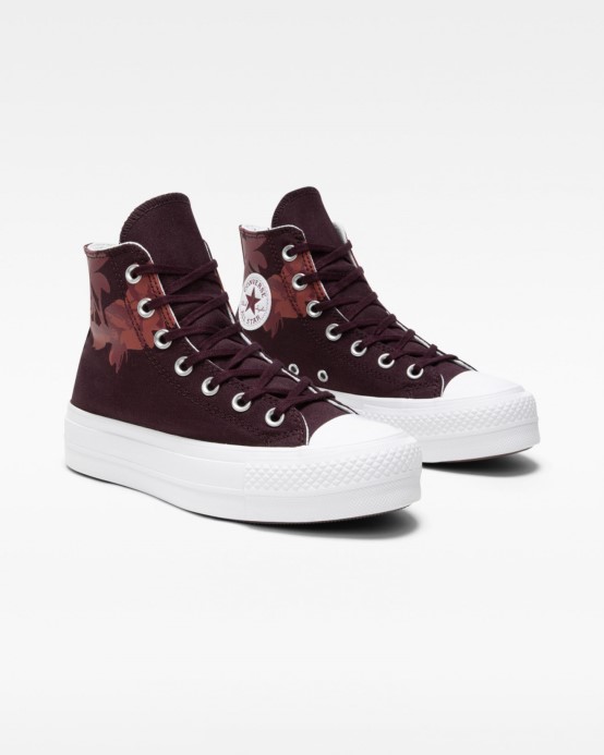 čierna čerešňa/tmavá Cvikla/biela Converse Chuck Taylor All Star Forest Rave Lift High Top
