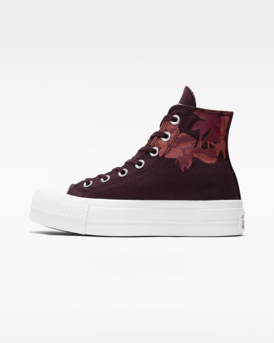 čierna čerešňa/tmavá Cvikla/biela Converse Chuck Taylor All Star Forest Rave Lift High Top