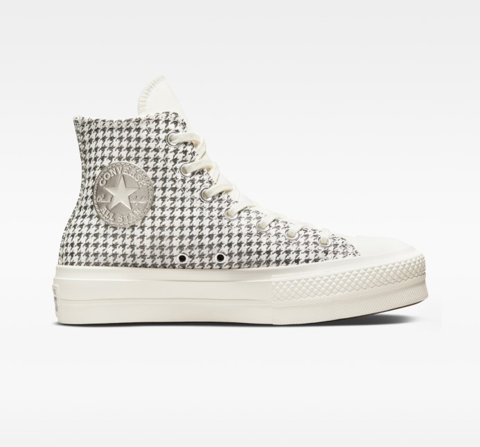 Converse Egret/čisté Striebro Chuck Taylor All Star Lift Dovolenka Lesk Vysoký Top
