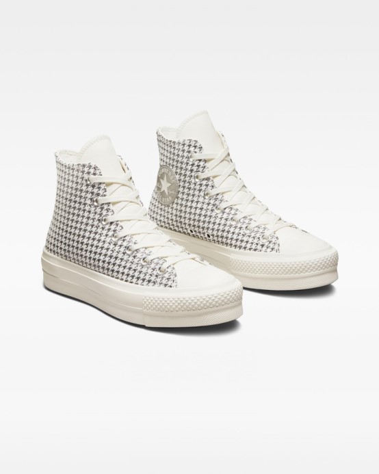Converse Egret/čisté Striebro Chuck Taylor All Star Lift Dovolenka Lesk Vysoký Top