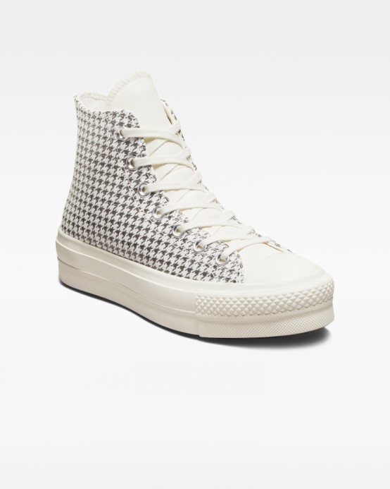 Converse Egret/čisté Striebro Chuck Taylor All Star Lift Dovolenka Lesk Vysoký Top